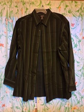 Men's Claiborne Striped Button Down Shirt Size 2XL